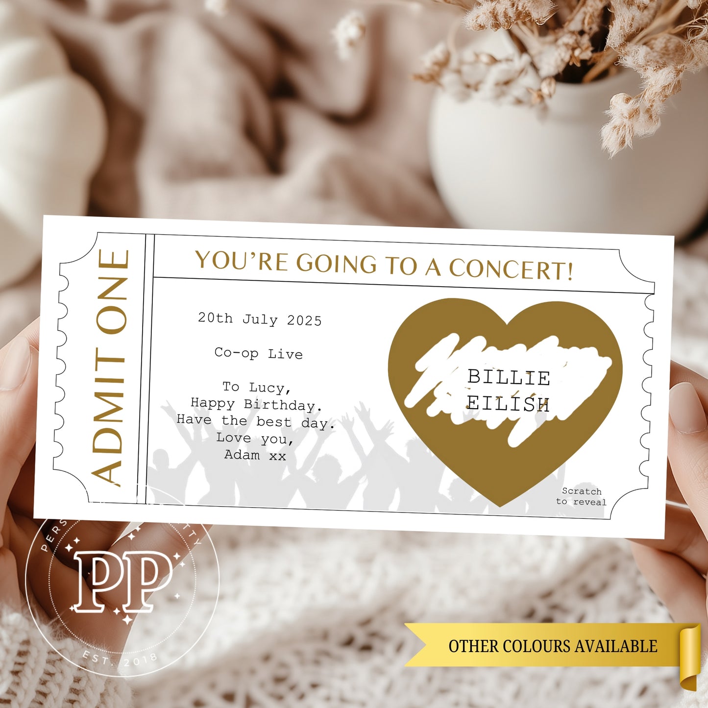 Personalised Concert Ticket