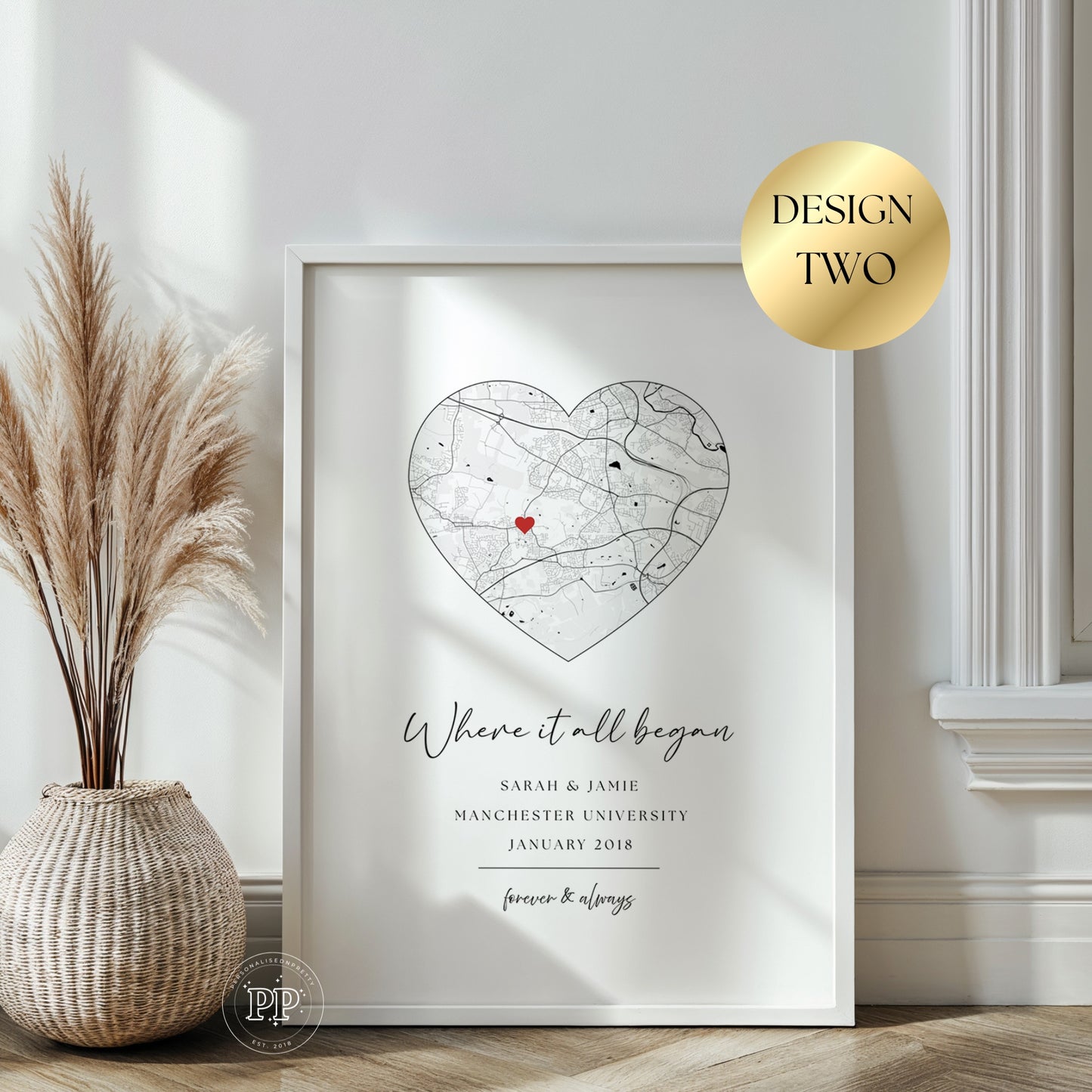Personalised Where We Met Map Print