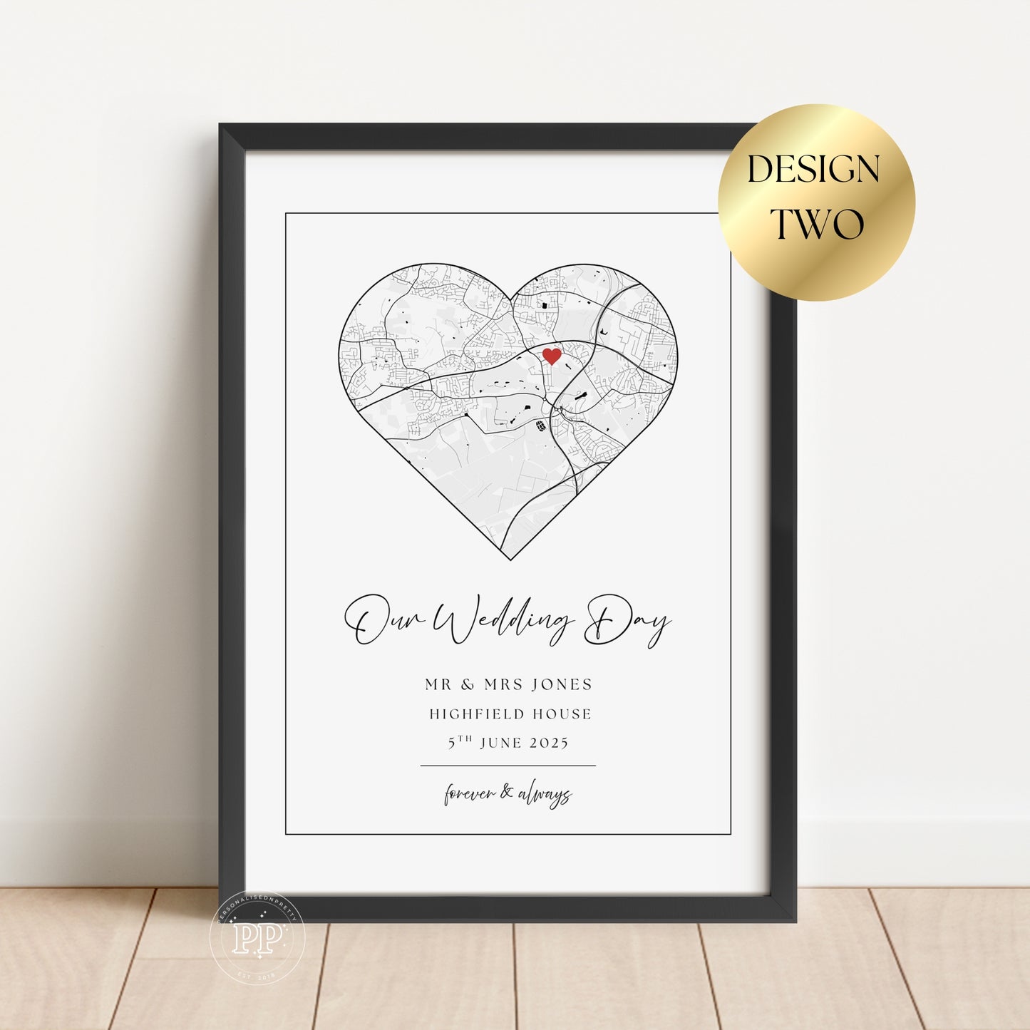 Personalised Wedding Map Print,