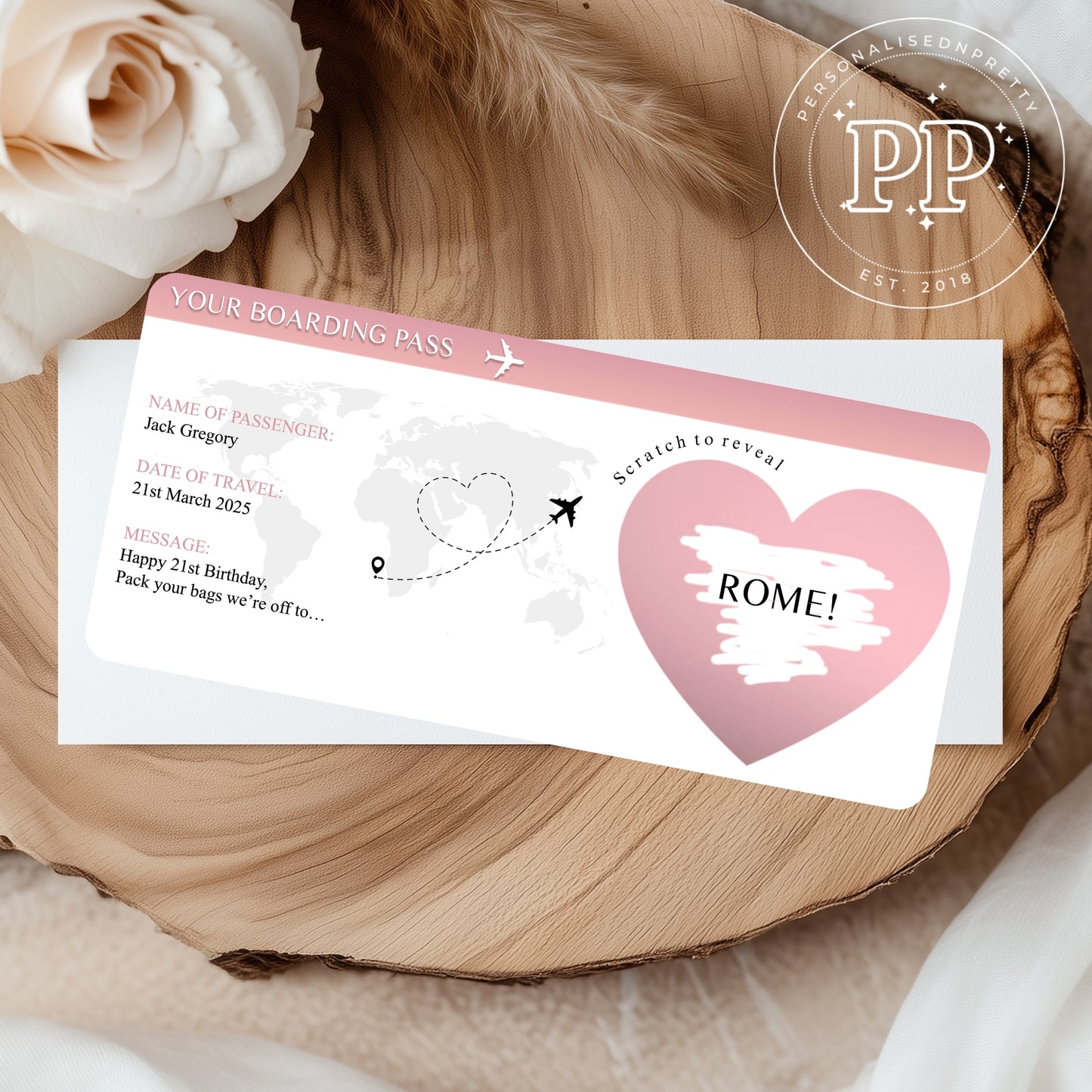 Personalised Surprise Boarding Pass