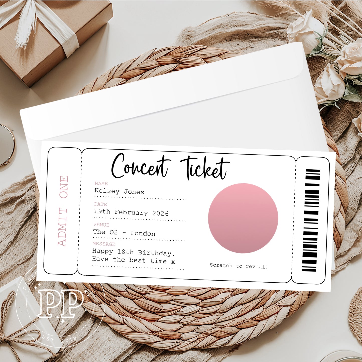 Personalised Concert Ticket, Surprise Gig Ticket
