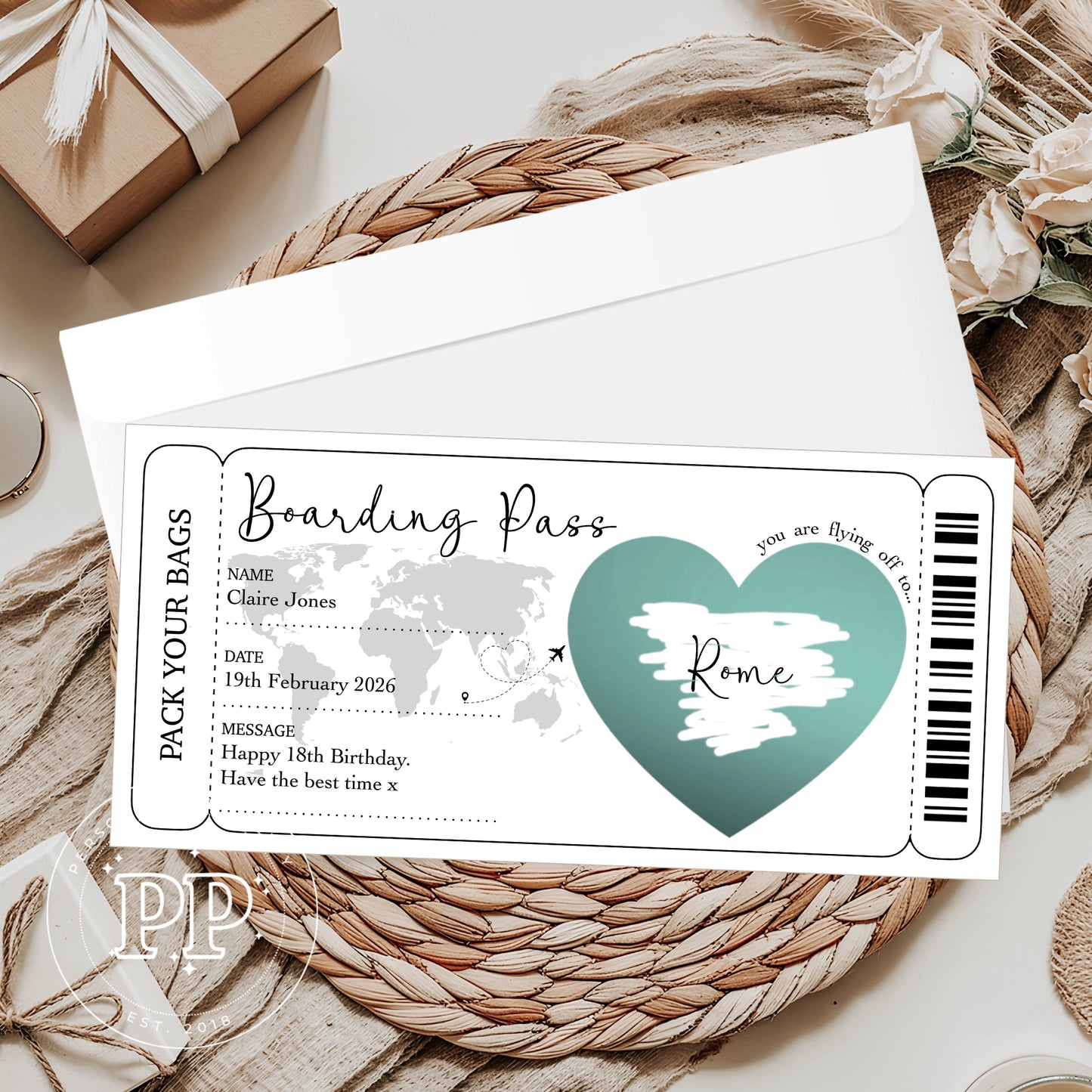 Surprise Holiday Scratch Reveal Boarding Pass