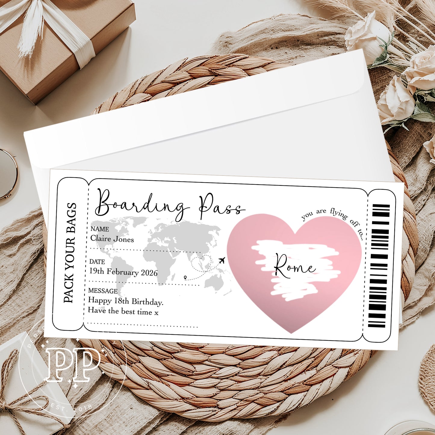 Surprise Holiday Scratch Reveal Boarding Pass