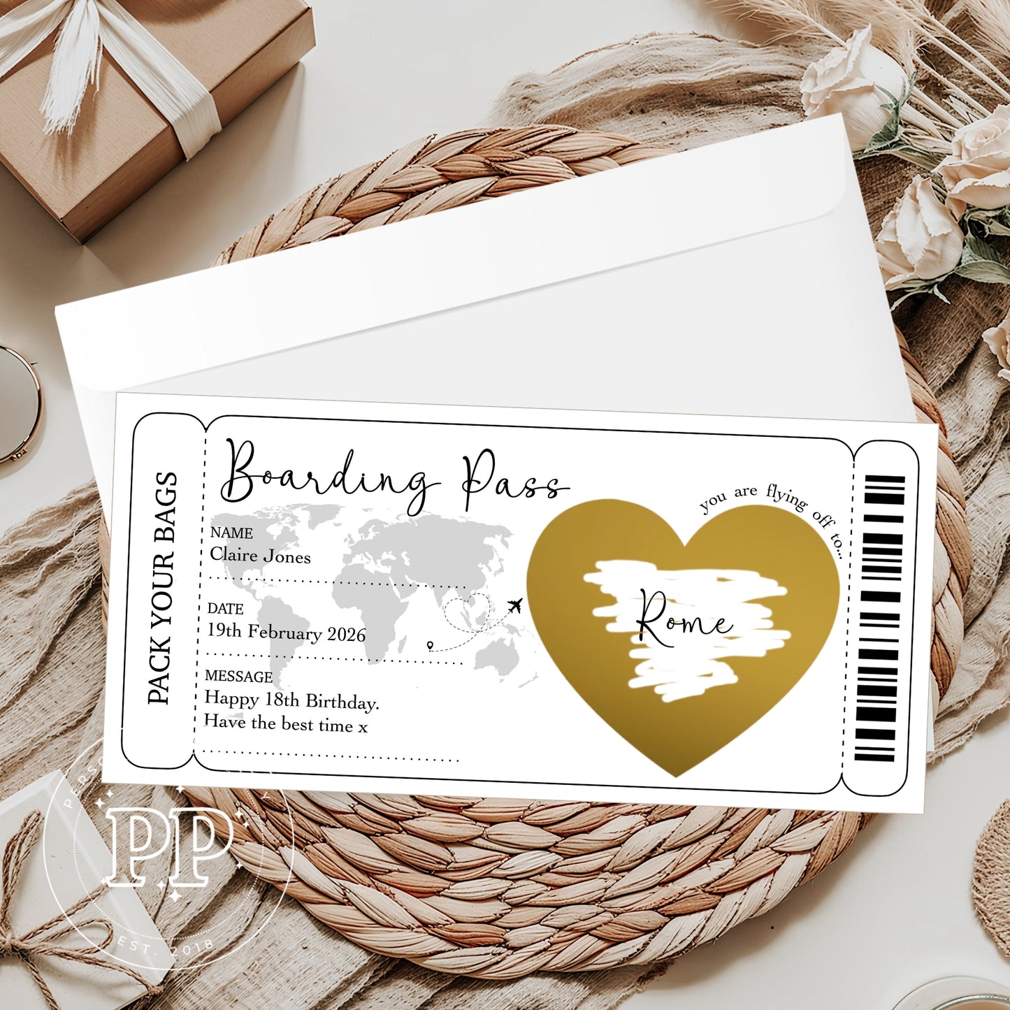 Surprise Holiday Scratch Reveal Boarding Pass