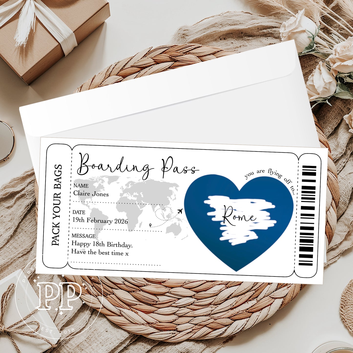 Surprise Holiday Scratch Reveal Boarding Pass