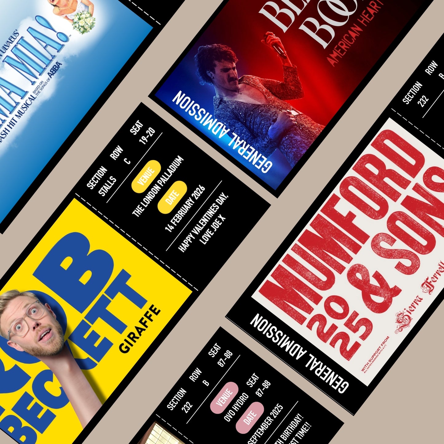 Personalised Concert Ticket, Surprise Concert Gift, Theatre Ticket