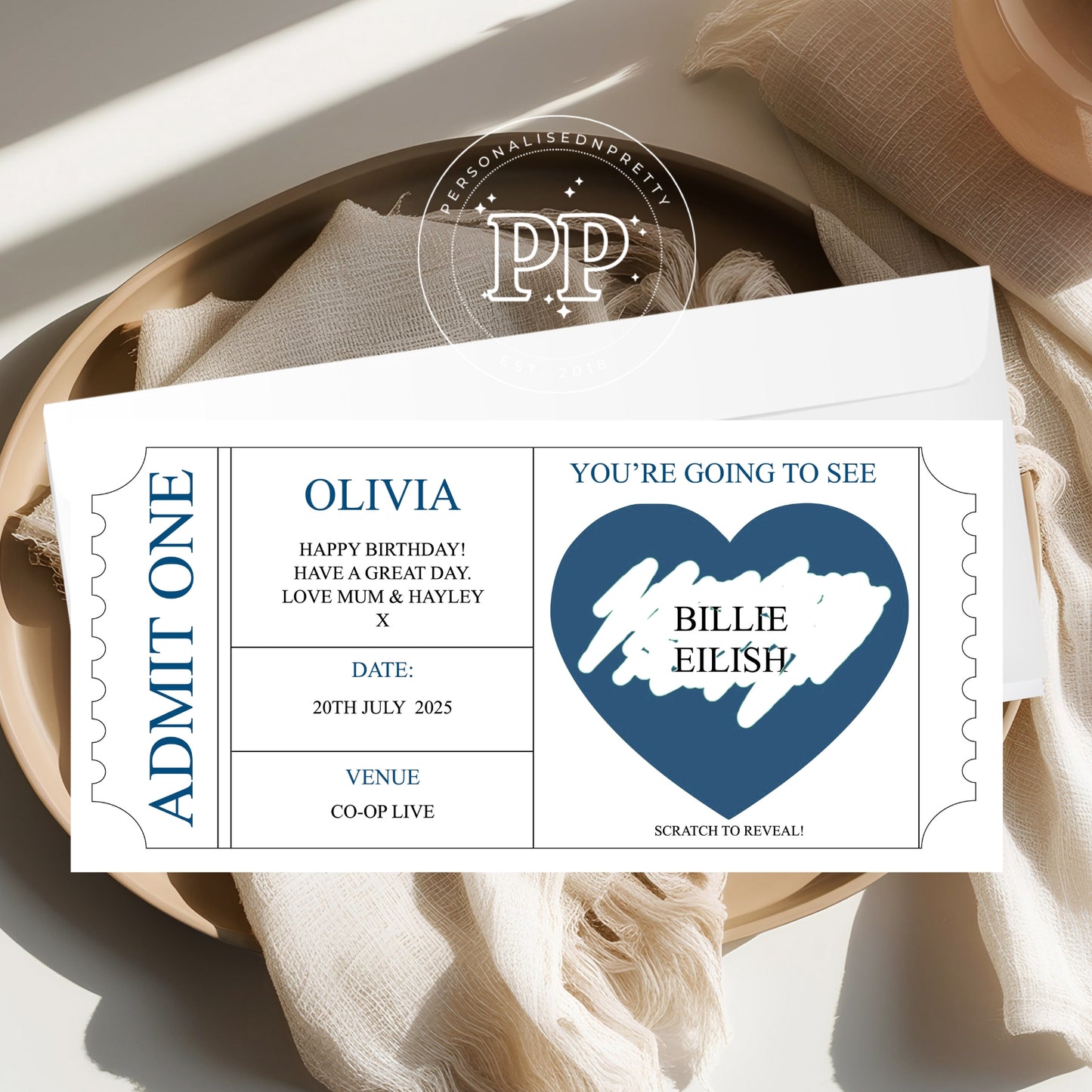 Personalised Concert Ticket.