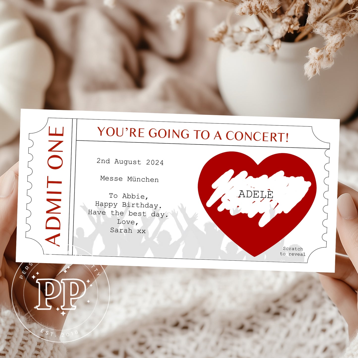 Personalised Concert Ticket