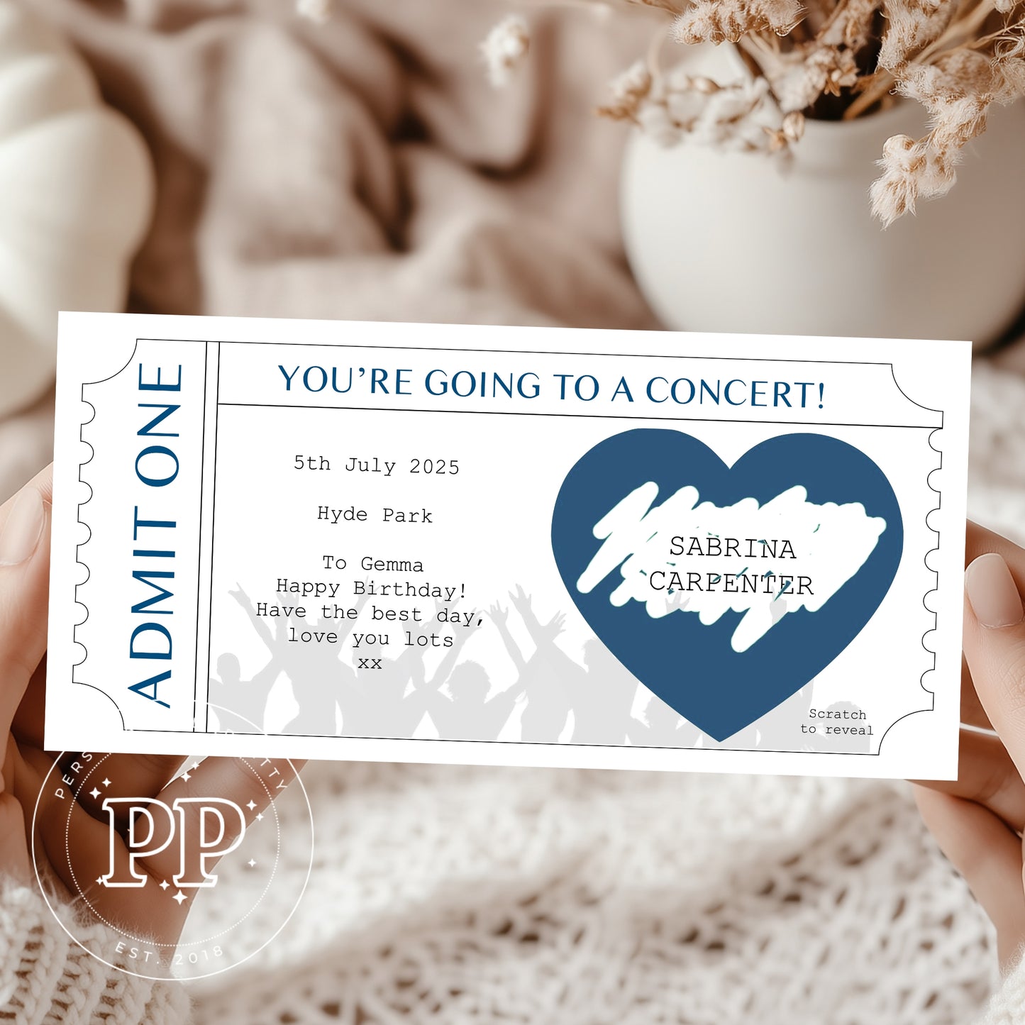 Personalised Concert Ticket