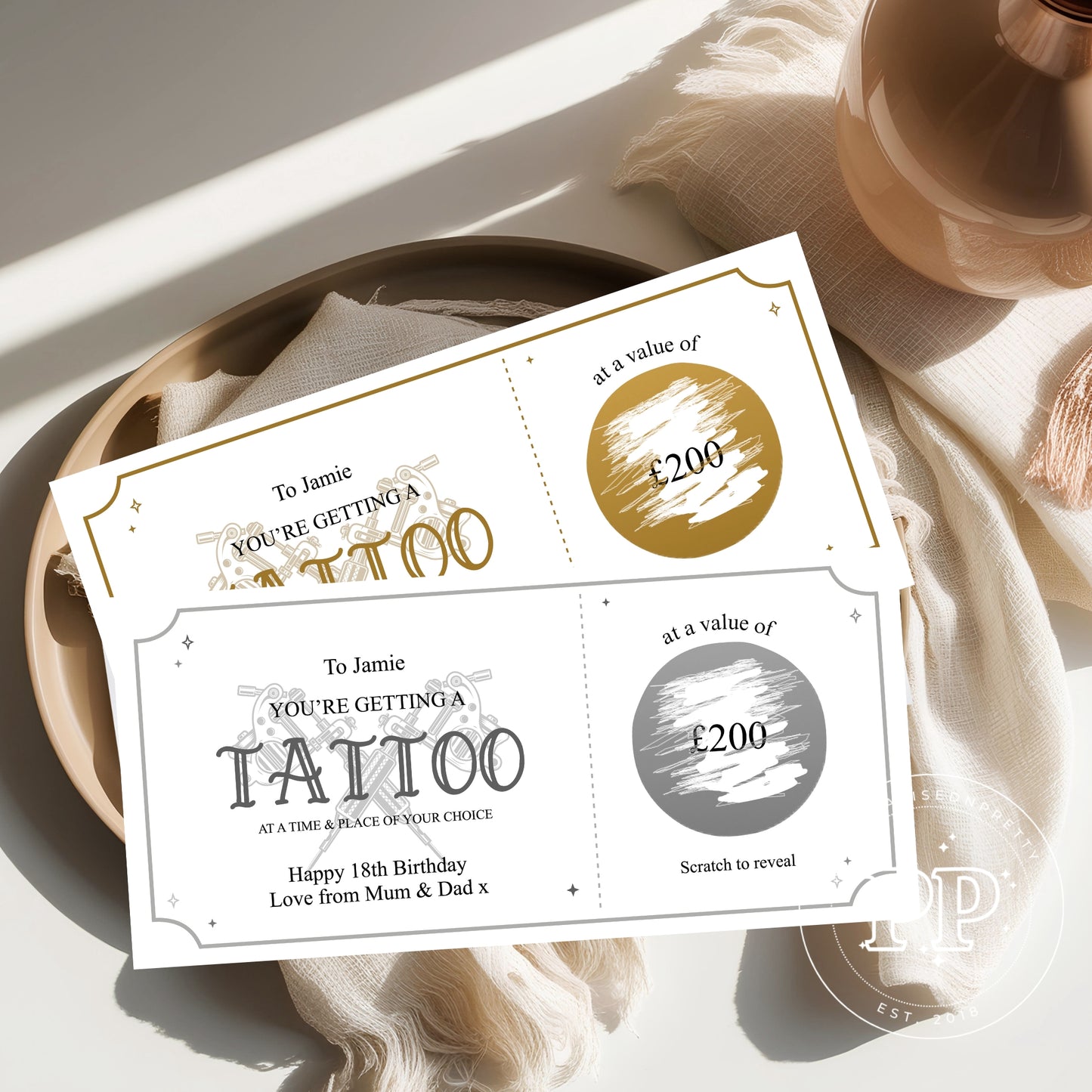 Personalised Tattoo Surprise Ticket