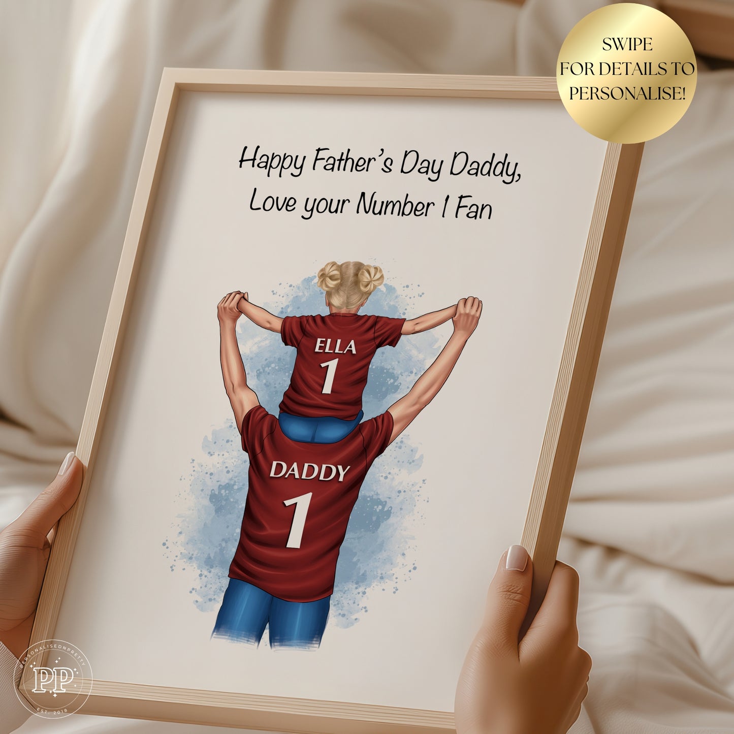 Personalised Father's Day Football  Print, Father's Day Gift