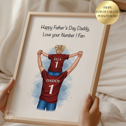Personalised Father's Day Football  Print, Father's Day Gift