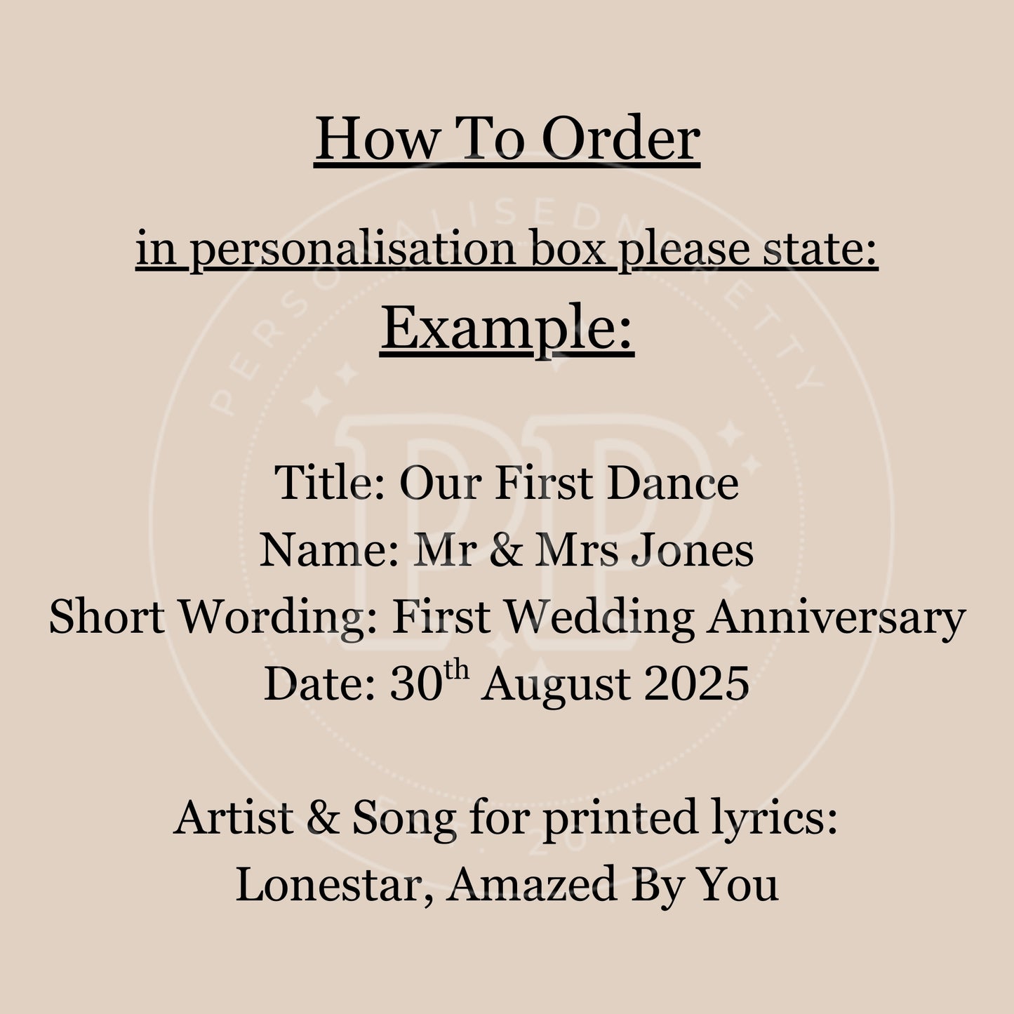 Personalised Wedding Lyric Print, First Wedding Anniversary Gift