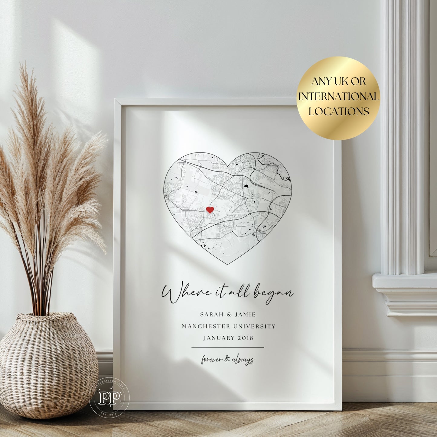 Personalised Where We Met Map Print