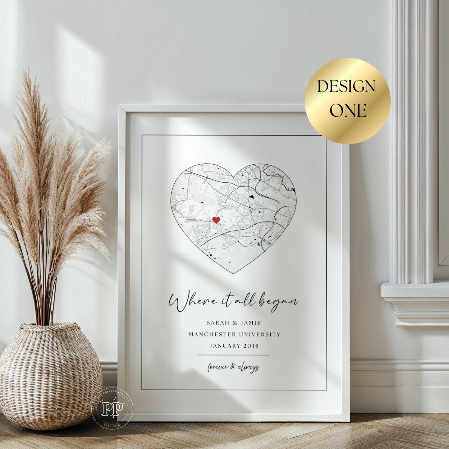 Personalised Where We Met Map Print