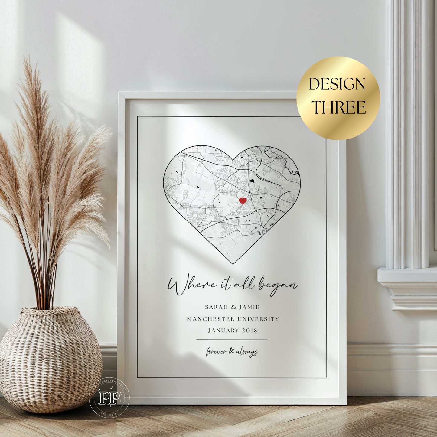 Personalised Where We Met Map Print