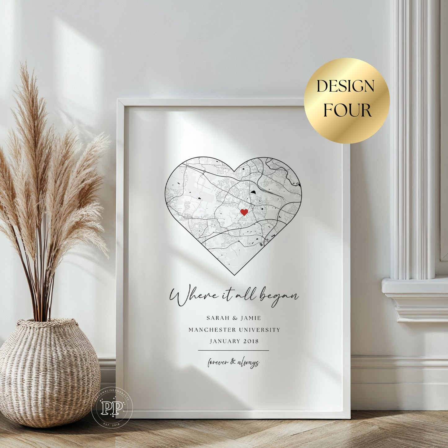 Personalised Where We Met Map Print
