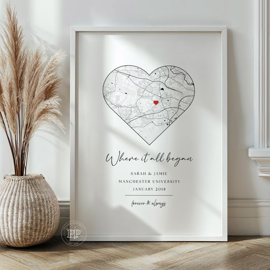 Personalised Where We Met Map Print