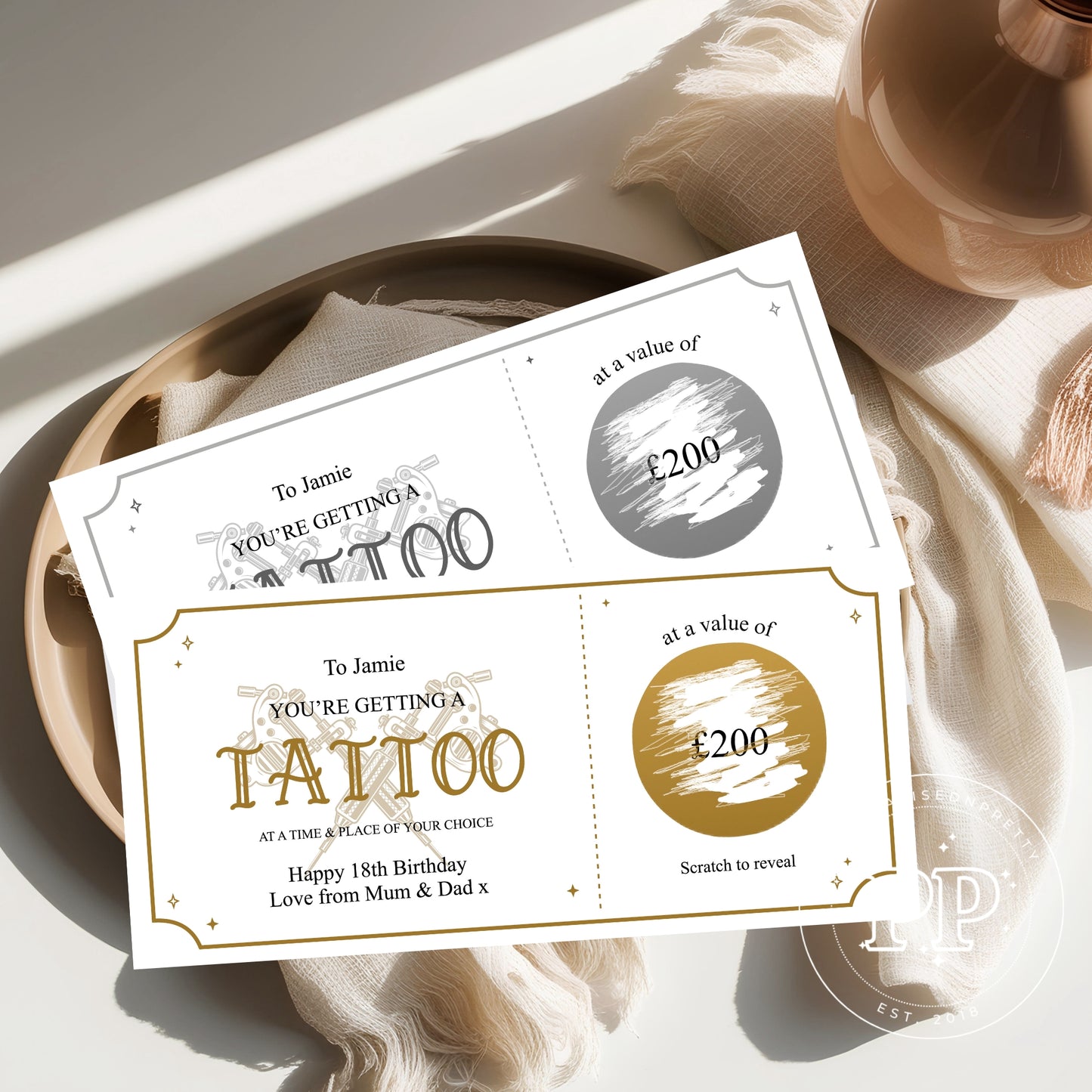 Personalised Tattoo Surprise Ticket