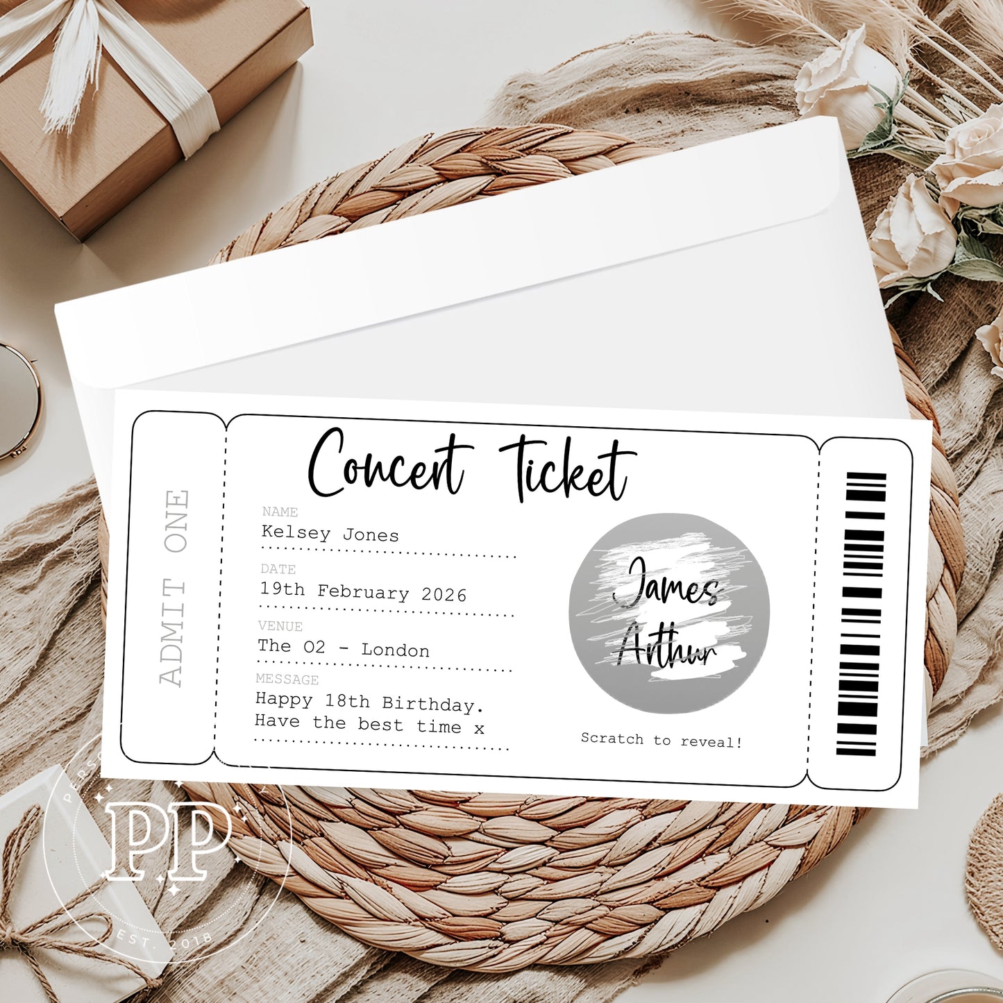 Personalised Concert Ticket, Surprise Gig Ticket