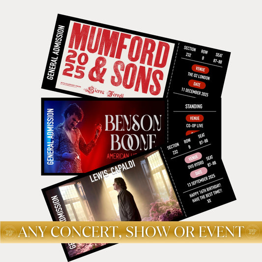 Personalised Concert Ticket, Surprise Concert Gift, Theatre Ticket